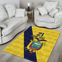 Ecuador La Tricolor Custom Area Rug Gold and Navy Blue Motif