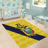 Ecuador La Tricolor Custom Area Rug Gold and Navy Blue Motif