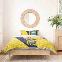 Ecuador La Tricolor Custom Bedding Set Gold and Navy Blue Motif