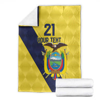 Ecuador La Tricolor Custom Blanket Gold and Navy Blue Motif