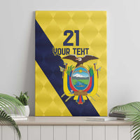 Ecuador La Tricolor Custom Canvas Wall Art Gold and Navy Blue Motif