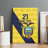 Ecuador La Tricolor Custom Canvas Wall Art Gold and Navy Blue Motif