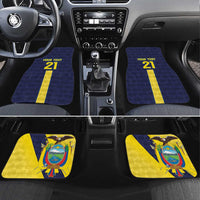 Ecuador La Tricolor Custom Car Mats Gold and Navy Blue Motif