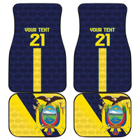 Ecuador La Tricolor Custom Car Mats Gold and Navy Blue Motif
