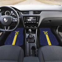 Ecuador La Tricolor Custom Car Mats Gold and Navy Blue Motif