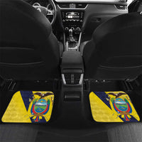 Ecuador La Tricolor Custom Car Mats Gold and Navy Blue Motif