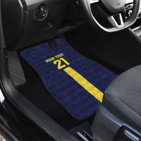 Ecuador La Tricolor Custom Car Mats Gold and Navy Blue Motif