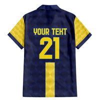 Ecuador La Tricolor Custom Family Matching Mermaid Dress and Hawaiian Shirt Gold and Navy Blue Motif