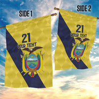 Ecuador La Tricolor Custom Garden Flag Gold and Navy Blue Motif