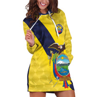 Ecuador La Tricolor Custom Hoodie Dress Gold and Navy Blue Motif