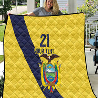 Ecuador La Tricolor Custom Quilt Gold and Navy Blue Motif