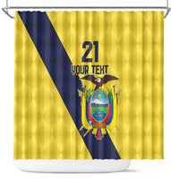 Ecuador La Tricolor Custom Shower Curtain Gold and Navy Blue Motif