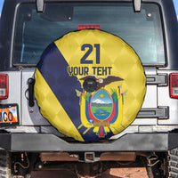 Ecuador La Tricolor Custom Spare Tire Cover Gold and Navy Blue Motif