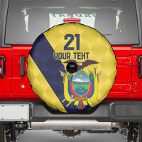 Ecuador La Tricolor Custom Spare Tire Cover Gold and Navy Blue Motif