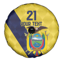 Ecuador La Tricolor Custom Spare Tire Cover Gold and Navy Blue Motif