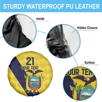 Ecuador La Tricolor Custom Spare Tire Cover Gold and Navy Blue Motif