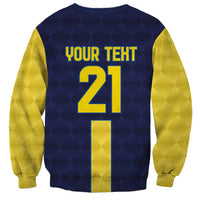 Ecuador La Tricolor Custom Sweatshirt Gold and Navy Blue Motif