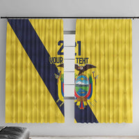 Ecuador La Tricolor Custom Window Curtain Gold and Navy Blue Motif