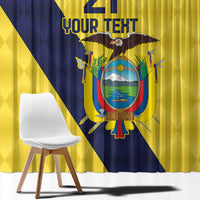 Ecuador La Tricolor Custom Window Curtain Gold and Navy Blue Motif