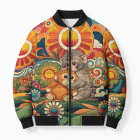 Baby Monkey Punch Bomber Puffer Jacket Retro 70S Hippie Style Groovy Spring