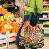 Baby Monkey Punch Grocery Bag Retro 70S Hippie Style Groovy Spring