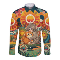 Baby Monkey Punch Long Sleeve Button Shirt Retro 70S Hippie Style Groovy Spring