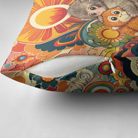 Baby Monkey Punch Pillow Cover Retro 70S Hippie Style Groovy Spring