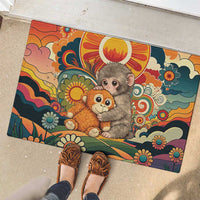 Baby Monkey Punch Rubber Doormat Retro 70S Hippie Style Groovy Spring