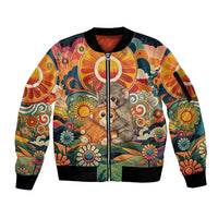 Baby Monkey Punch Sleeve Zip Bomber Jacket Retro 70S Hippie Style Groovy Spring