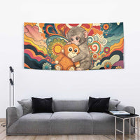 Baby Monkey Punch Tapestry Retro 70S Hippie Style Groovy Spring