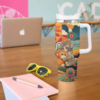 Baby Monkey Punch Tumbler With Handle Retro 70S Hippie Style Groovy Spring