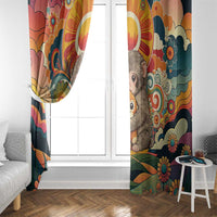 Baby Monkey Punch Window Curtain Retro 70S Hippie Style Groovy Spring
