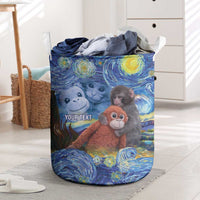 Baby Monkey Punch Personalized Laundry Basket Starry Night Inspired
