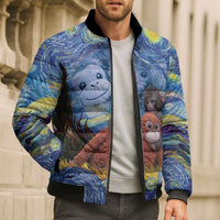 Baby Monkey Punch Personalized Bomber Puffer Jacket Starry Night Inspired
