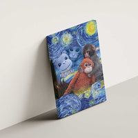 Baby Monkey Punch Personalized Canvas Wall Art Starry Night Inspired