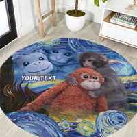 Baby Monkey Punch Personalized Round Carpet Starry Night Inspired