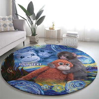 Baby Monkey Punch Personalized Round Carpet Starry Night Inspired