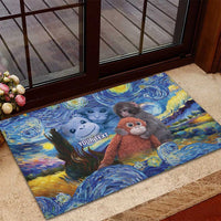 Baby Monkey Punch Personalized Rubber Doormat Starry Night Inspired