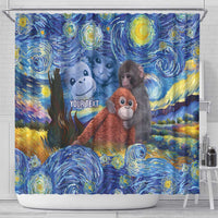 Baby Monkey Punch Personalized Shower Curtain Starry Night Inspired