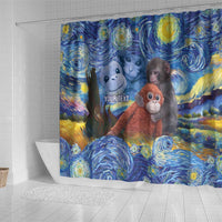 Baby Monkey Punch Personalized Shower Curtain Starry Night Inspired