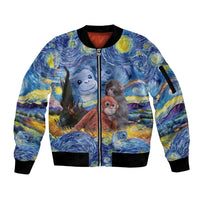 Baby Monkey Punch Personalized Sleeve Zip Bomber Jacket Starry Night Inspired