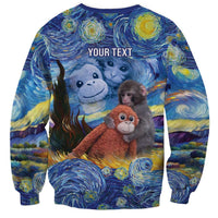 Baby Monkey Punch Personalized Sweatshirt Starry Night Inspired