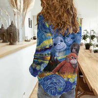 Baby Monkey Punch Personalized Women Casual Shirt Starry Night Inspired