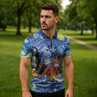 Baby Monkey Punch Personalized Zipper Polo Shirt Starry Night Inspired