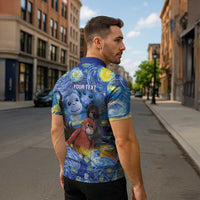 Baby Monkey Punch Personalized Zipper Polo Shirt Starry Night Inspired