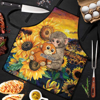 Baby Monkey Punch Personalized Apron Sunflower Field Oil Painting Style