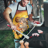 Baby Monkey Punch Personalized Apron Sunflower Field Oil Painting Style