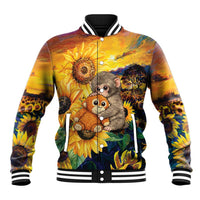 Baby Monkey Punch Personalized Baseball Jacket Sunflower Field Oil Painting Style