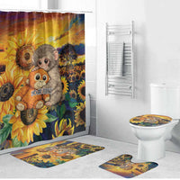 Baby Monkey Punch Personalized Bathroom Set Sunflower Field Oil Painting Style