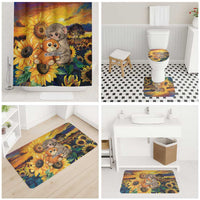 Baby Monkey Punch Personalized Bathroom Set Sunflower Field Oil Painting Style